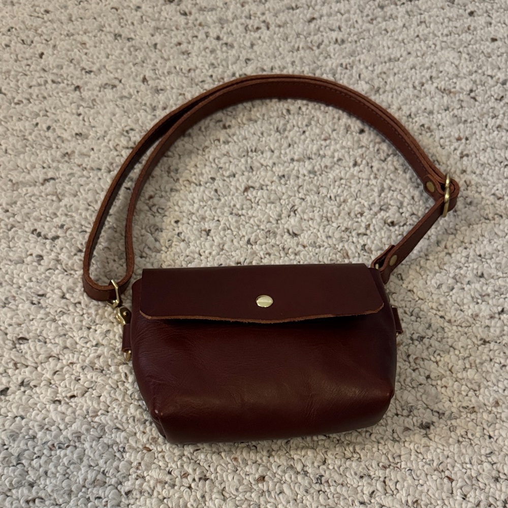 Handmade Brown Leather Belt Bag
